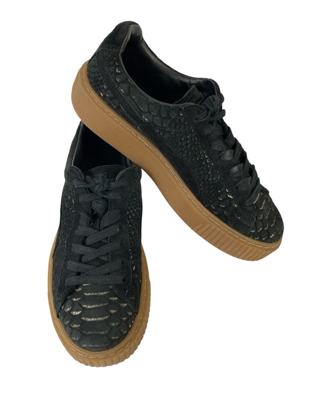 Puma Women's Leather Low Top Platform Sneaker, Size 9
